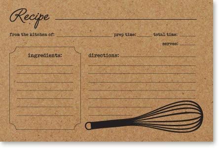 Amazon.com: Double Sided Kraft Recipe Cards 4x6 50 Count - Card Stock: Kitchen & Dining Recipe Book Diy, Recipe Book Templates, Recipe Holder, Recipe Cards Template, Themed Bridal Shower, Counting Cards, Printable Recipe Cards, Kraft Recipes, Recipe Card