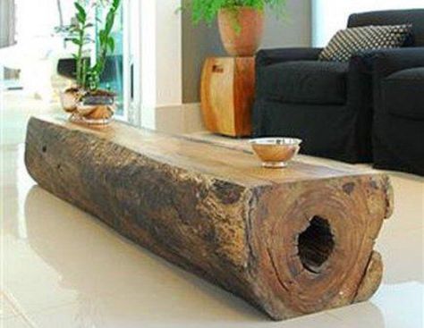 Mebel Antik, Log Coffee Table, Interior Design Per La Casa, Log Furniture, Diy Table, Beautiful Furniture, A Living Room, Rustic Furniture, تصميم داخلي