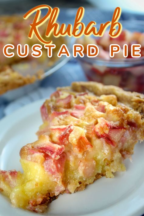 Rhubarb And Custard Recipes, Fridge Staples, Rhubarb Custard Pie, Rhubarb Custard Pies, Rhubarb Recipes Pie, Custard Pie Recipe, Rhubarb Custard, Rhubarb Desserts, Pantry Fridge