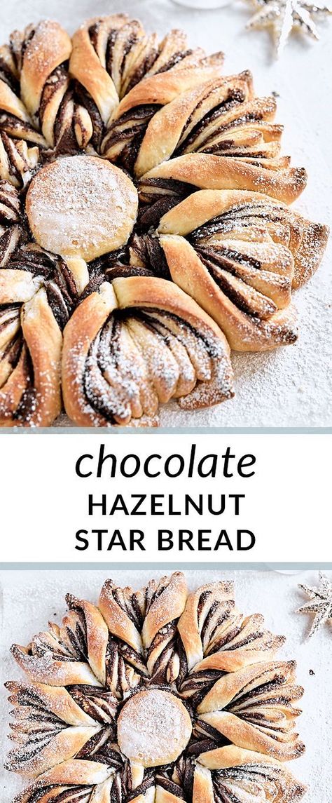 Nutella Star Bread, Sweet Yeast Dough, Yeast Dough Recipe, Festive Bread, Star Bread, Chocolate Stars, Best Chocolate Desserts, Holiday Bread, Yeast Dough