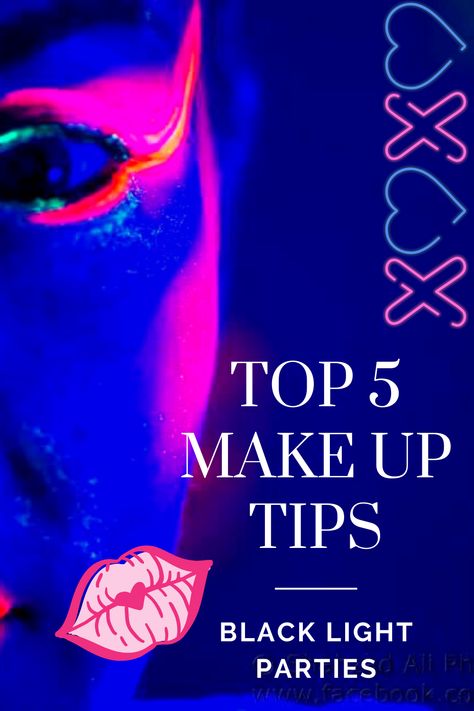 Glow In The Dark Party Makeup Ideas, Makeup For Glow Party, Plus Size Glow Party Outfit, Blacklight Party Makeup, Glow In Dark Face Paint, Glow In The Dark Outfit Ideas Neon, Neon Glow Dance Outfit, Neon Glow Outfit Ideas, Neon Lights Outfit