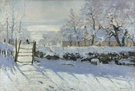 Snow paintings: The Magpie by Claude Monet Claude Monet Paintings, Monet Art, Francisco Goya, Painting Snow, Monet Paintings, Pierre Auguste, Van Gogh Museum, Max Ernst, Peter Paul Rubens