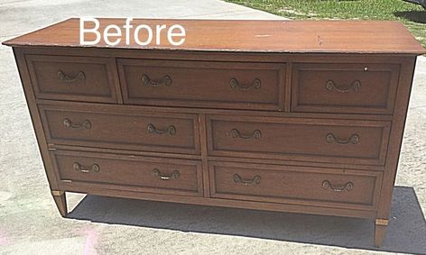 My client wanted a neutral dresser for her baby's nursery, so this is how I flipped an old dresser I had Neutral Dresser, Dresser Flips, Brown Dresser, Dresser Redo, Babies Nursery, Nursery Dresser, Kids Dressers, Nursery Paintings, Old Dressers