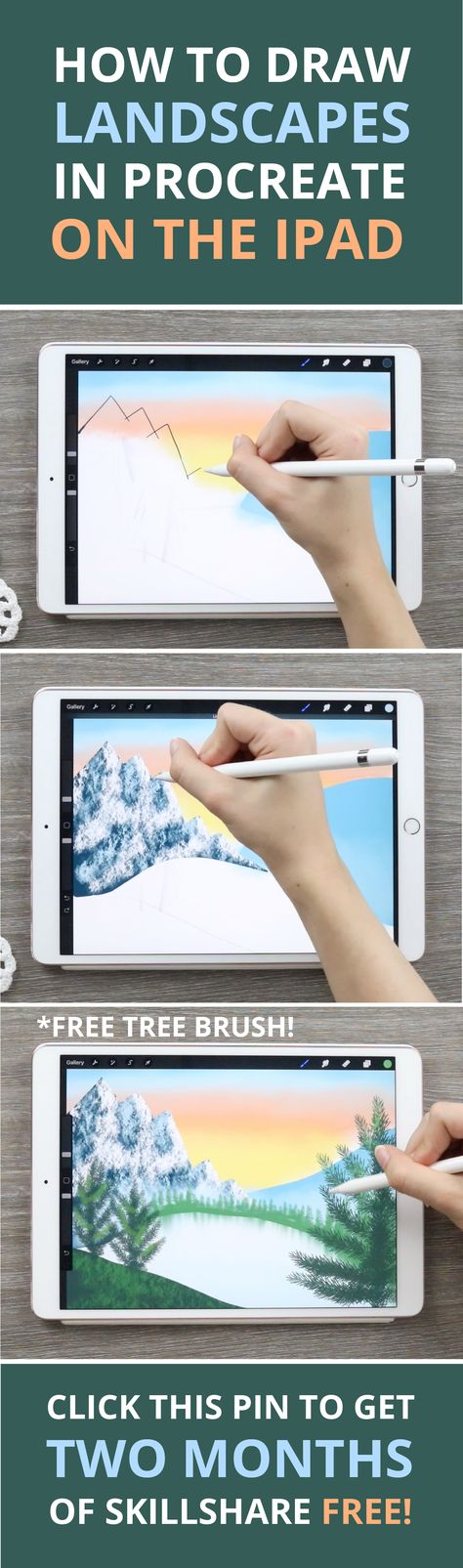 Landscapes For Beginners, Skill Share, Free Procreate Brushes, Procreate Ideas, Drawing Procreate, Illustration Tutorial, Free Procreate, Brushes Procreate, Ipad Procreate