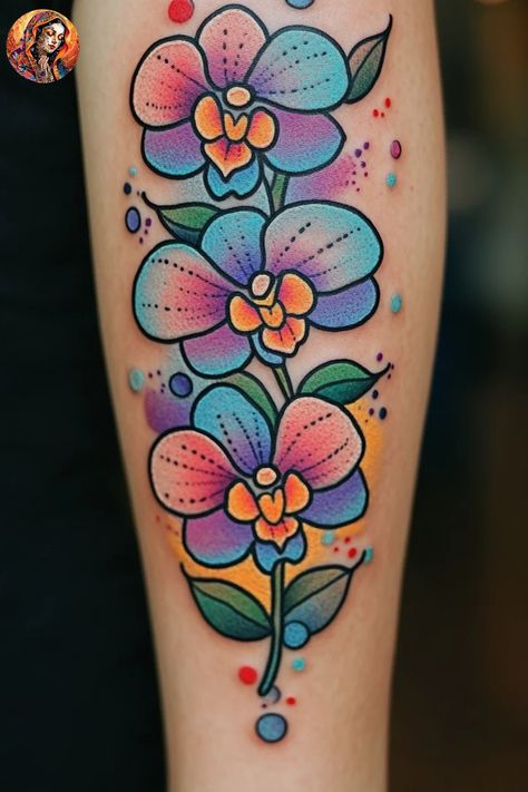 Discover 50+ stunning orchid flower tattoo designs for women and men, including small and black-and-white options. Unleash your inner beauty now! Blank Canvas Tattoo, Small Colour Tattoo, Rainbow Flower Tattoo, Color Tattoos For Women, Orchid Flower Tattoo, Tattoo Orchid, Orchid Tattoo Meaning, Best Feminine Tattoos, Orchid Tattoos