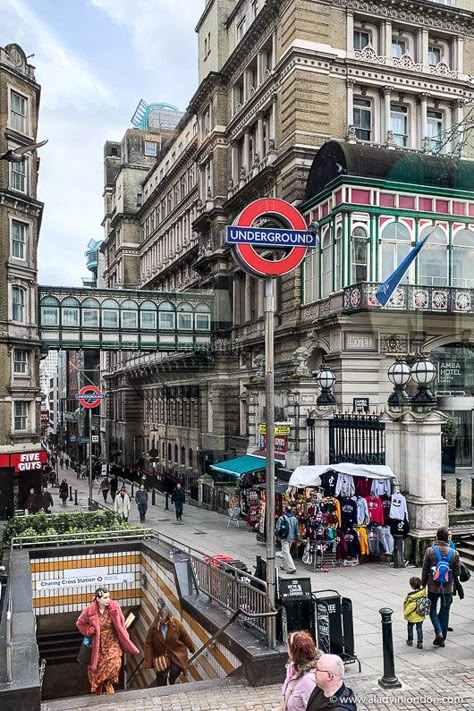 Charing Cross, London Historic London, London Neighborhoods, London Underground Stations, England Aesthetic, London Vibes, London Dreams, London Itinerary, London Living, London Areas