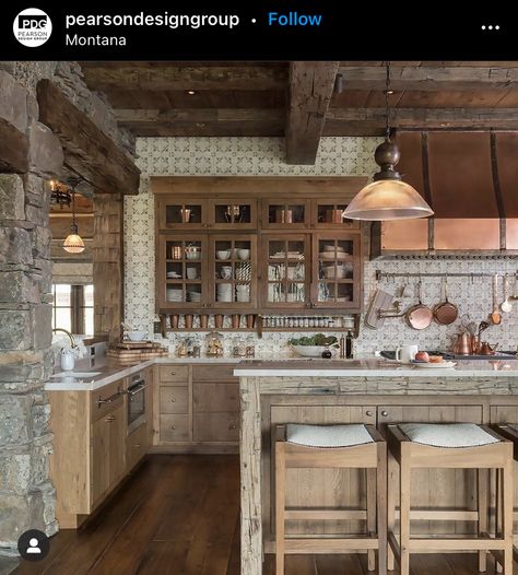 Tavern Style Kitchen, Montana Ranch House, Tavern Kitchen, Montana Interior Design, Medieval Kitchen, Urban Interior Design, Montana House, French Country Rustic, Rustic Kitchens