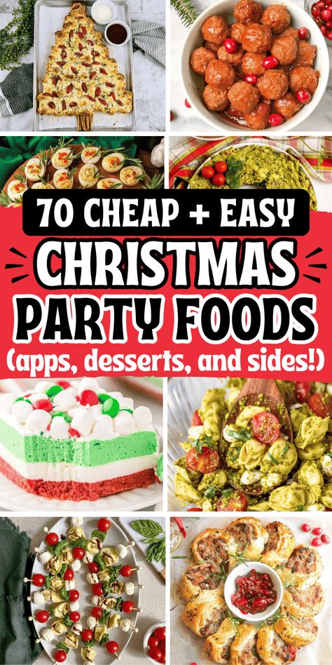 Fun Christmas party food ideas! Easy Christmas entertaining food for hosting or potlucks like holiday snacks, crockpot appetizers, finger foods, side dishes, desserts, and dinner recipes for a crowd. Cheap Christmas party food on a budget. Christmas eve party dishes, food to make for christmas party, holiday food ideas, christmas themed party food list, fun christmas food ideas parties, xmas party food, good ideas for christmas party, christmas dishes food holiday parties, christmas buffet ... Food To Make For Christmas, Christmas Themed Party Food, Christmas Dishes Food Holiday Parties, Crockpot Appetizers Finger Foods, Fun Christmas Party Food, Easy Christmas Potluck Ideas, Christmas Dishes Food, Food For Hosting, Fun Christmas Food Ideas