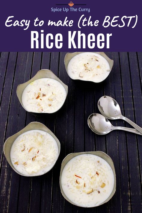 Indian Rice Pudding Recipe, Rice Kheer Recipe, Punjabi Recipes, Indian Rice Pudding, Rice Kheer, Easy Indian Dessert, Making Rice, Best Rice, Kheer Recipe