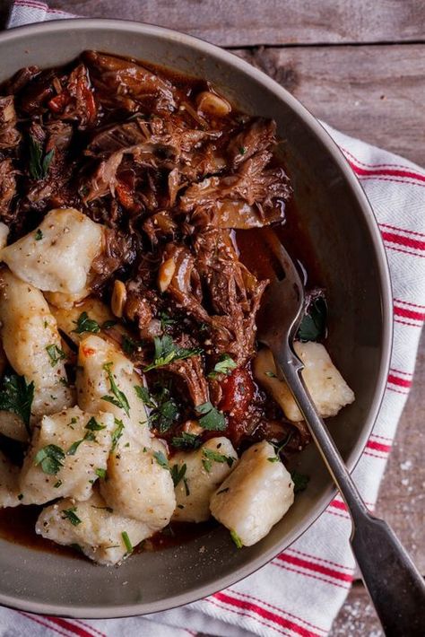 Slow-cooked lamb ragu in a rich, tomato, garlic and red wine sauce served with soft, fluffy roasted cauliflower gnocchi is the ultimate impressive meal. simply-delicious-food.com Lamb Ragu, Cauliflower Gnocchi, Red Wine Sauce, Nice Recipes, Slow Cooked Lamb, Wine Sauce, Buy Wine, Lamb Recipes, Roasted Cauliflower