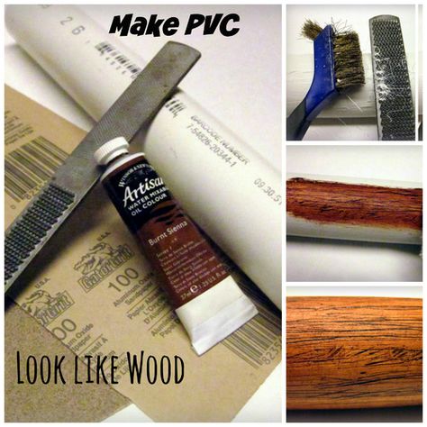 How To Make Pvc Look Like Wood, Make Pvc Look Like Wood, How To Make Plastic Look Like Wood, Garden Furniture Ideas, Fake Wood, Pvc Pipe Crafts, Halloween Forum, Pvc Pipe Projects, Pvc Projects