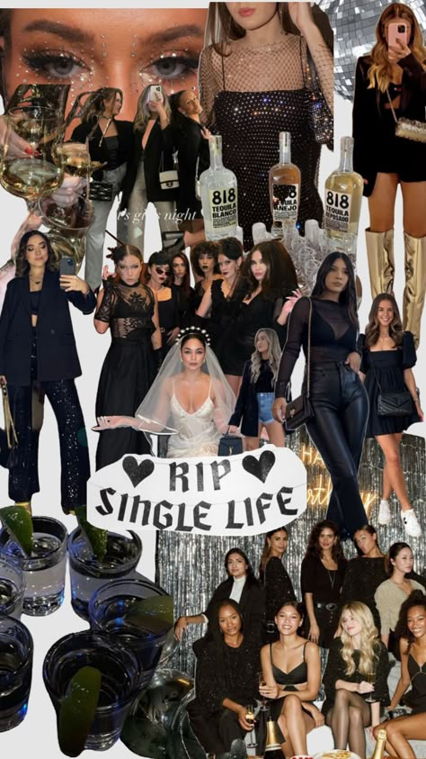 Rip single life #bacheloretteinspo #bachelorettepartyideas #bacheloretteweekend #black #girlsday Bachelorette Party Rip Last Name, Black Theme Hens Party, Rip To My Single Life Bachelorette, Bachelorette All Black Outfit, Rip Single Life Bachelorette Outfits, Rip Bachelorette Party Outfits, Black Hen Do Outfit, Rip Single Life Party, All Black Bachelorette Theme