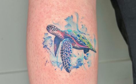 89 Meaningful Sea Turtle Tattoo Ideas For 2023 Sea Turtle Watercolor Tattoo, Sea Turtle Tattoo Ideas, Turtle Watercolor Tattoo, Sea Turtle Tattoos, Turtle Tattoo Ideas, Turtle Outline, Turtle Tattoos, Sea Turtle Tattoo, Turtle Tattoo Designs