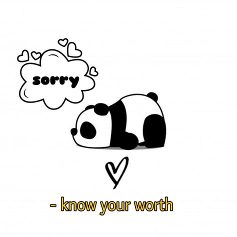 Cute Sorry Doodle, Sorry Drawing Cute, Sorry Doodle, Sorry Drawing, Love Panda, Animal Doodles, Panda Love, Saying Sorry, Drawing Stuff