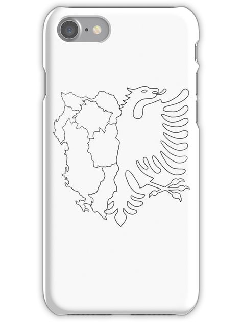 Impact-resistant polycarbonate protective cover for your iPhone. Super-bright colors are embedded directly into the case for longevity. Slim fitting design wraps around, allowing full access to ports. My line drawing of the Albanian eagle and a map of Greater/Ethnic Albania Albanian Eagle Drawing, Albanian Flag Drawing, Albanian Eagle, Albanian Flag, Albania Flag, Flag Drawing, Eagle Drawing, Eagle Flag, White Iphone Case