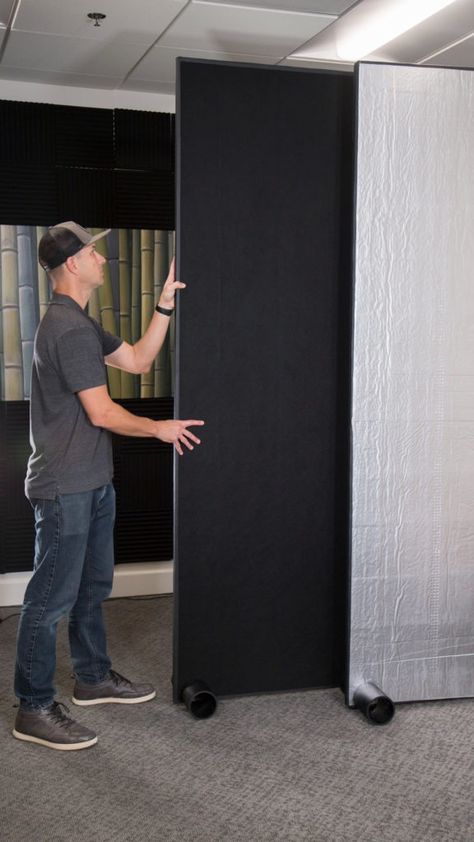 DIY Room Divider - DIWHY.LIFE Soundproof Room Divider Wall Dividers, Wheeled Room Divider, Home Gym Room Divider, Diy Wall Partition Room Dividers, Classroom Dividers Diy, Diy Room Screen, Diy Room Separator, Diy Freestanding Wall, Temporary Walls Room Dividers