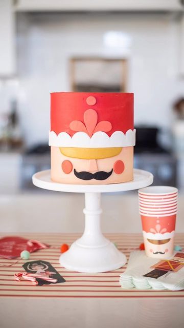 Courtney Rich on Instagram: "Mostly buttercream with a little fondant for the details. Might be one of my faves to date ❤️ Shoutout to @mymindseyeinc for the inspo! #cakebycourtney #cakes #cake #cakedecorating #cakedesign #cakesofinstagram #christmas #nutcracker #christmascake" Modern Christmas Cake, Cake Decorating Ideas Christmas, Christmas Cake Design, Fondant Christmas Cake, Christmas Desserts Cakes, Cookie Recipes Decorating, Santa Cake, Cake Design Ideas, Christmas Themed Cake