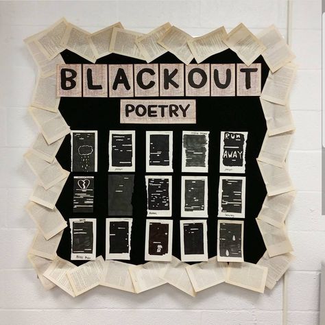 Pages of old books as background for bulletin boards. High School English Classroom Decor, English Classroom Displays, Ela Bulletin Boards, Poetry Bulletin Board, Boarders For Bulletin Boards, Middle School Bulletin Boards, Book Bulletin Board, High School Bulletin Boards, English Classroom Decor