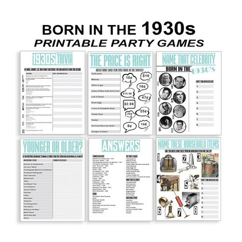 Disney Party Games, Beach Party Games, Princess Party Games, Printable Party Games, 90th Birthday Decorations, 90th Birthday Party, 90th Birthday Parties, 85th Birthday, 90th Birthday Gifts