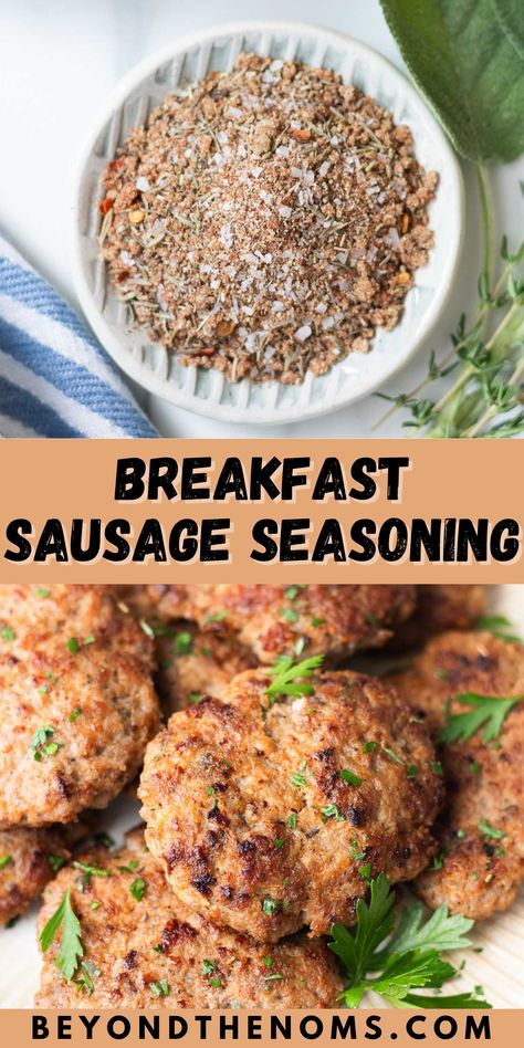 Breakfast Sausage Spices and Seasoning recipe Breakfast Sausage Seasoning Jimmy Dean, Ground Sausage Seasoning, Seasonings For Breakfast Sausage, Spices For Breakfast Sausage, Smoked Sausage Recipes Breakfast, Breakfast Sausage Spice Blend, Turkey Breakfast Sausage Seasoning, Breakfast Seasoning Blend, Making Breakfast Sausage