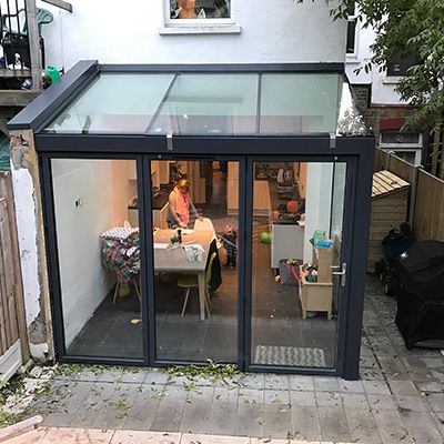 Bespoke Glass Structures Small Glass Extension, Glass Roof Extension, Small Conservatory, Small House Extensions, Lean To Conservatory, Modern Conservatory, Conservatory Extension, Conservatory Kitchen, Conservatory Design