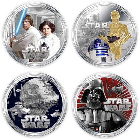 Star Wars Collectible Silver Coins Medal Displays, Buy Silver Coins, Silver Coins For Sale, Challenge Coin Display, Old Coins Worth Money, Collectible Coins, Coin Display, Medal Display, Postage Stamp Art