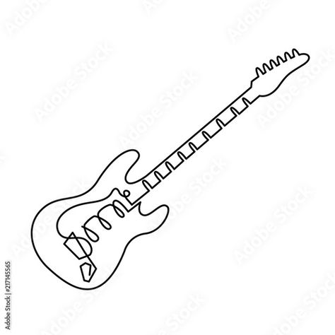 Stock Image: continuous line drawing of Electric guitar icon. Outline electric guitar vector icon for web design isolated on white background. Guitar Line Drawing, Electric Guitar Icon, Electric Guitar Drawing, Guitar Outline, Guitar Icon, Guitar Vector, Guitar Drawing, Pen Illustration, Japanese Symbol