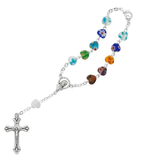 Murano Style Auto Rosary Praying The Rosary, Murano Glass Beads, Religious Jewelry, Gift Giving, Murano Glass, Rosary, Cross Necklace, Heart Shapes, Glass Beads