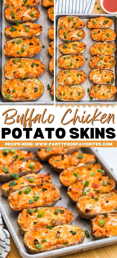 Buffalo Chicken Finger Food, Buffalo Chicken Twice Baked Potatoes, Buffalo Chicken Potato Skillet, Buffalo Chicken Potato Skins, Loaded Chicken Potatoes, Chicken Buffalo Smashed Potato Cups, Potatoe Skins Recipe Easy, Baked Potato Skins Loaded, Poppable Appetizers