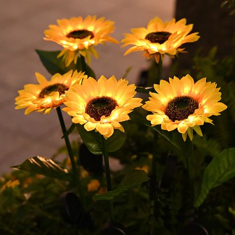 Beautiful Garden Sunflower Lawn Solar Lights– TAKEME Solar Light Red Rose Flower, Solar Garden, Flower Lights, Solar Lights Garden, Garden Pool, Garden Flowers, Solar Powered, Solar Lights, Outdoor Garden