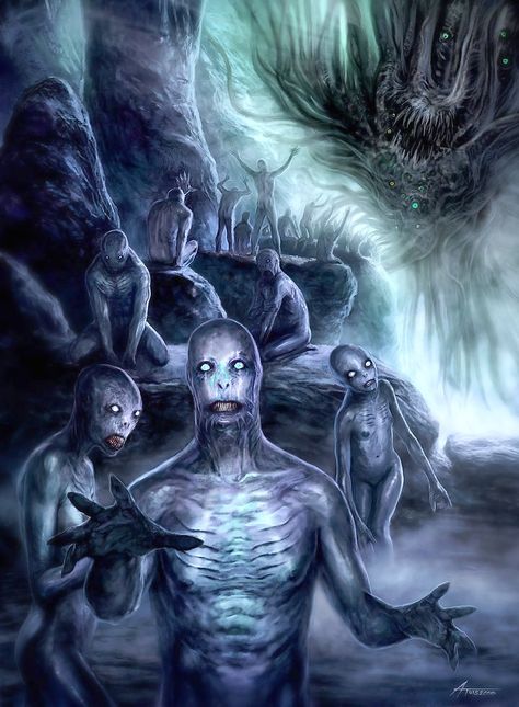 The deep ones under Innesmouth. The Deep Ones Lovecraft, Deep Ones Lovecraft Art, Deep One Lovecraft, Deep Ones Lovecraft, Hp Lovecraft Art, Lovecraft Monsters, Lovecraft Art, Cthulhu Art, Lovecraft Cthulhu