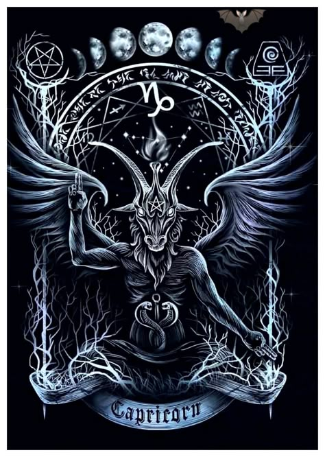 Capricorn Logo, Dark Zodiac, Capricorn Tarot, Capricorn Art, Magical Sky, Witch Wallpaper, Occult Tattoo, Capricorn Tattoo, Capricorn Life