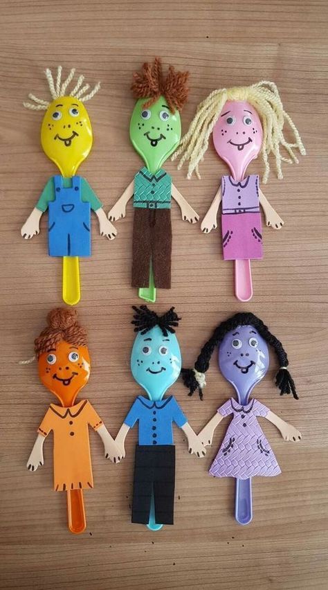 Diy Craft Ideas For Kids, Mainan Diy, Preschool Craft Activities, Spoon Craft, Kerajinan Diy, Aktiviti Kanak-kanak, Spoon Crafts, Reception Food, Crafts Easter