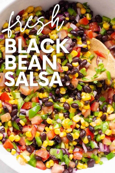 Corn And Black Bean Salsa, Bean Corn Salsa, Black Bean Salsa Recipe, Bean Salsa Recipe, Black Bean And Corn Salsa, Corn Bean Salsa, Corn And Black Bean, Black Bean Corn Salsa, Corn Salsa Recipe