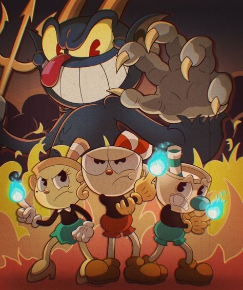 The Cuphead Show, Cuphead Show, Cuphead Game, Deal With The Devil, Bendy And The Ink Machine, Old Cartoons, Starling, Video Game Art, Indie Games