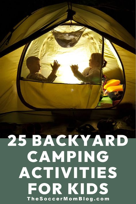 Backyard Camping Ideas For Kids, Camping Ideas For Kids, Backyard Camping Ideas, Campfire Snacks, Campfire Dinners, Rv Camping Trips, Camping Activities For Kids, Sing Along Songs, Backyard Movie