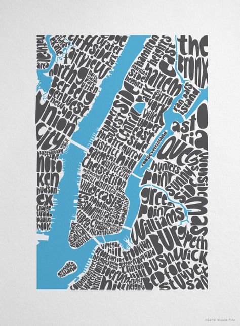 Ursula Hitz Typographical Map of New York Nyc Map, Hansel Y Gretel, Paula Scher, New York City Map, Map Of New York, Type Posters, Illustrated Map, Typography Letters, Map Design