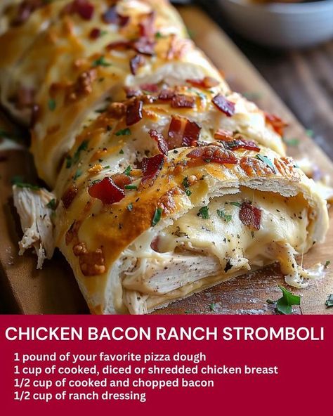 Tasty Recipes Pinwheel Recipe, Chicken And Bacon, Stromboli Recipe, Types Of Sandwiches, Pinwheel Recipes, Baked Chicken Parmesan, Chicken Bacon Ranch, Bacon Ranch, Low Carb Bread