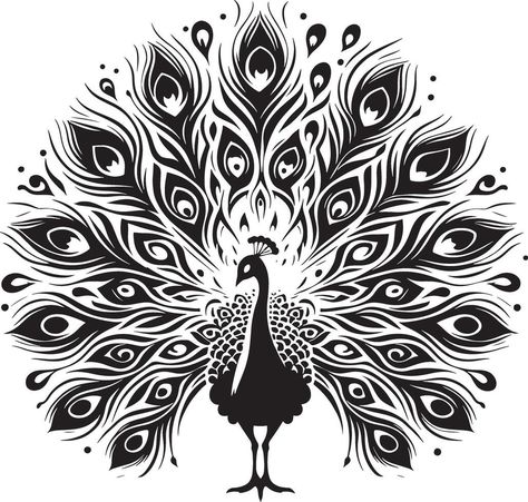 Peacock with beautiful feather silhouette art illustration peacock clipart logo icon, isolated on white Feather Silhouette, Peacock Clipart, Peacock Vector, Arch Designs For Hall, Coaching Logo, Arch Designs, Photo Album Layout, Boho Painting, Rangoli Kolam Designs