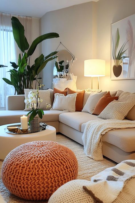 Transform your small space into a cozy retreat with these 30 Cozy Apartment Living Room Decor Ideas You’ll Want to Try! Perfect for creating warmth and style in any apartment, these ideas include soft throw blankets, plush pillows, and ambient lighting with fairy lights or table lamps. Cozy Feminine Apartment, Cute Apartment Ideas Aesthetic, Apartment Aesthetic Cozy Living Room, Living Room Aesthetic Cozy, Small Living Room Ideas Apartment Cozy, Apartment Living Room Decor Ideas, Feminine Apartment, Living Room Inspiration Cozy, Cozy Apartment Decor