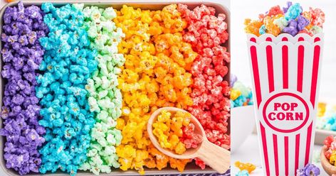 Rainbow Popcorn (Unicorn Popcorn) - Princess Pinky Girl Neon Popcorn, Princess Popcorn, Unicorn Popcorn, Unicorn Academy, Rainbow Popcorn, Colored Popcorn, Bulk Candy Store, Princess Pinky Girl, Pinky Girl