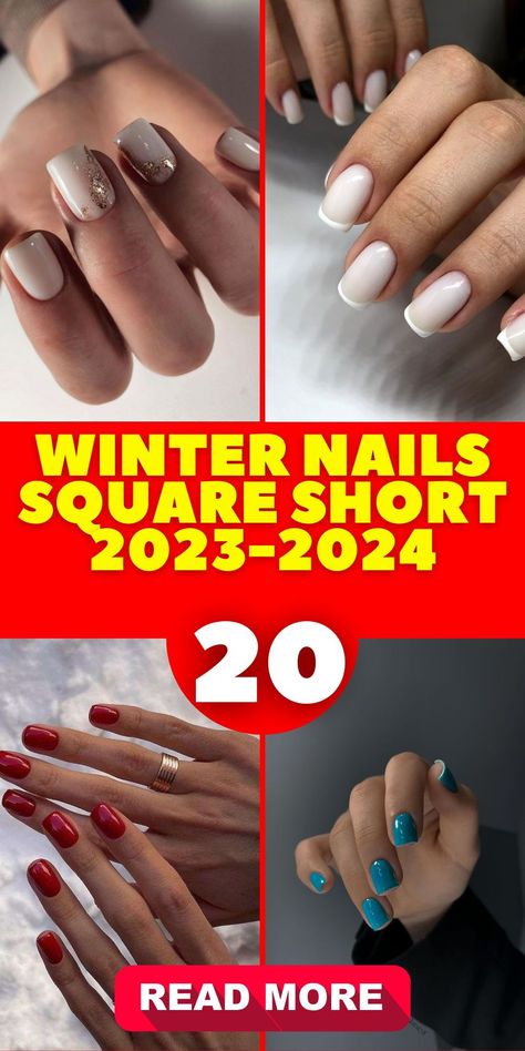 Winter nails square short 2023-2024 are all about capturing the essence of the season in your nail designs. From classic French tip acrylic nails to experimenting with the 2023 color trends, there are endless possibilities for creating winter-inspired nails. Add an extra twist with tapered or oval shapes to make your nails stand out in the cold. Nails Winter 2023 Trends Short, Nail Colours Christmas 2023, Winter Nails 2023 Trends French Tip, Short Squared Oval Acrylic Nails Designs, Simple Winter Nails 2023, Nail December 2023, Winter 2023 Short Nails, Winter French Nails 2023 Trends, 2023 Winter Nails Trend