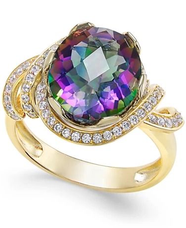 Rings - Macy's Rings Of Saturn, Crystal Amethyst, Crystal Goddess, Mystic Topaz, Topaz Ring, Amethyst Crystal, White Topaz, Gold Plated Sterling Silver, Ring Designs