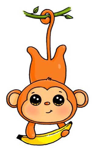 Singe Cute Monkey Drawing, Monkey Drawing Easy, Draw Monkey, Kawaii Monkey, Doodles Kawaii, Kawaii Girl Drawings, Doodles Bonitos, Monkey Drawing, Arte Do Kawaii