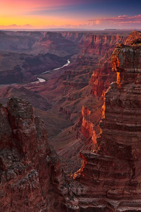 The Colorado River viewed from the rim of Grand Canyon National Park. Arizona Road Trip, Have Inspiration, Colorado River, Grand Canyon National Park, The Grand Canyon, Vacation Ideas, The Edge, Beautiful World, Beautiful Landscapes