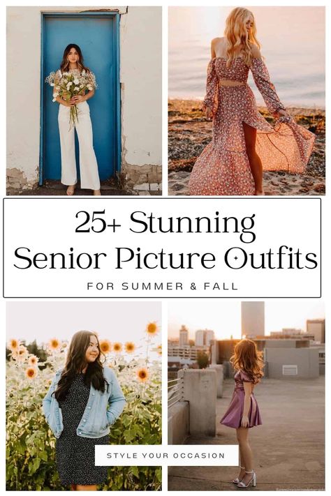 Looking for cute senior pictures outfits for spring, summer, or fall? You’ll love these ideas for women with floral dresses, neutral looks, outfits with jeans, western-inspired looks, with flowers, the beach, and much more! Casual Senior Picture Outfits Jeans, Dresses For Senior Pictures, Western Senior Pictures Outfit, Spring Senior Pictures Outfits, Senior Pictures Dresses, Senior Pictures Outfits, Spring Senior Pictures, Senior Portrait Outfits, Cute Senior Pictures