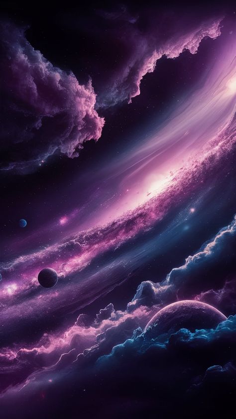 Immerse yourself in the breathtaking beauty of the cosmos with our stunning purple space wallpaper. This enchanting design features a swirling galaxy, vibrant stars, and distant planets, all in a palette of deep purples and soft lavenders. Perfect for those seeking a touch of cosmic wonder in their space. Ideal for digital backgrounds or home decor. Explore the magic of the universe today! #SpaceWallpaper #GalaxyArt #CosmicDesign Purple Space Wallpaper, Space Aesthetic Room, Ethereal Galaxy, Gorgeous Backgrounds, Planet Aesthetic, Purple Universe, Eevee Wallpaper, January Wallpaper, Galaxy Aesthetic