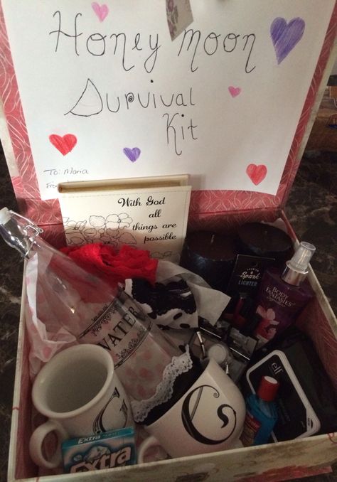 Bachelorette gift. Honeymoon survival kit Honeymoon Survival Kit, Honeymoon Kit, Bridal Emergency Kits, Honeymoon Night, Bachelorette Gift, Cute Wedding Ideas, Newly Married, Bachelorette Gifts, Emergency Kit