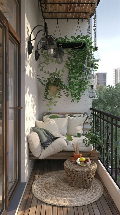 Home Balcony Design Outside, House Design Terrace, Balcony Area Design, Small Balcony Decoration Ideas, Cute Small Balcony Ideas, Balcony Small Ideas, City Balcony Ideas, Apartment Terrace Ideas, Small Terrace Design