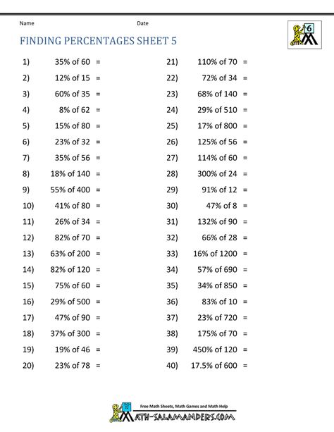 Percent Of A Number, Percentages Math, 7th Grade Math Worksheets, 6th Grade Worksheets, Number Worksheet, Math Practice Worksheets, Maths Paper, Math Quotes, Math Patterns